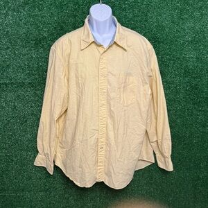 Nautica Yellow Casual Button Down Shirt Lightweight Cotton